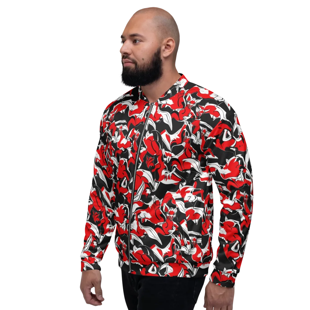 Crimson Nocturne on Bomber Jacket — Left
