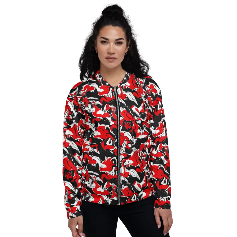 Crimson Nocturne on Bomber Jacket — Front