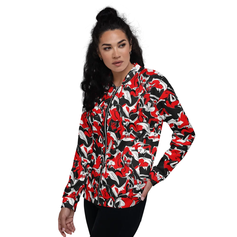 Crimson Nocturne on Bomber Jacket — Left