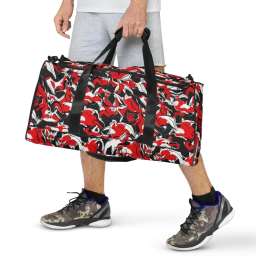Crimson Nocturne on a Duffle Bag
