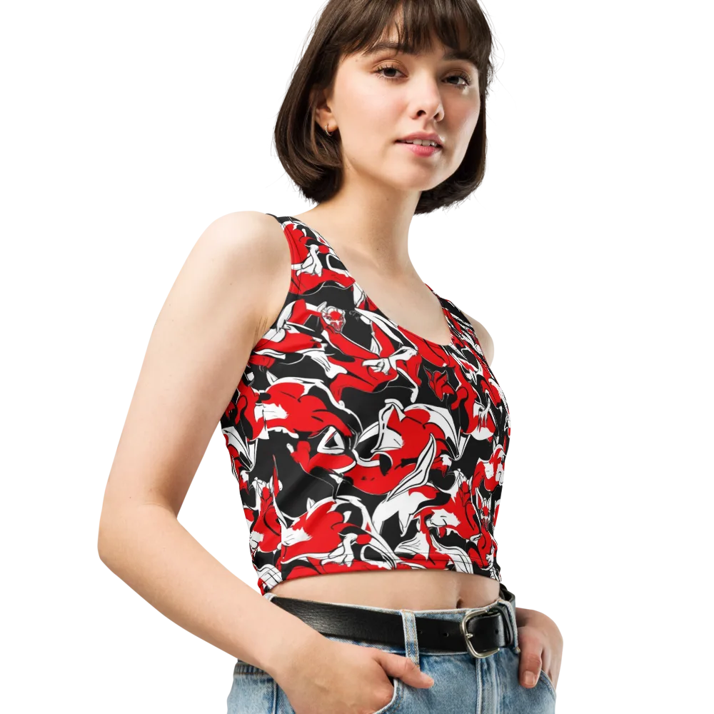 Crimson Nocturne on Crop Top — Right Front