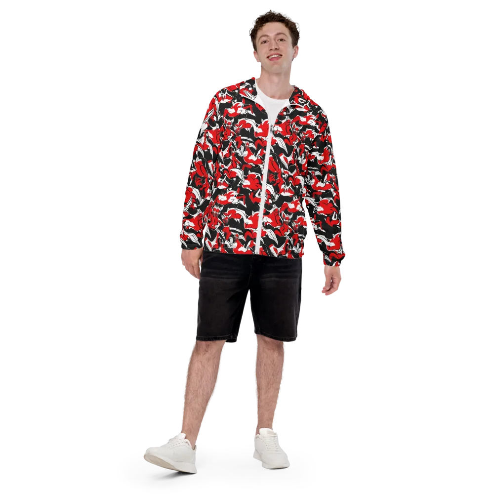 Crimson Nocturne on Men's Windbreaker — Front