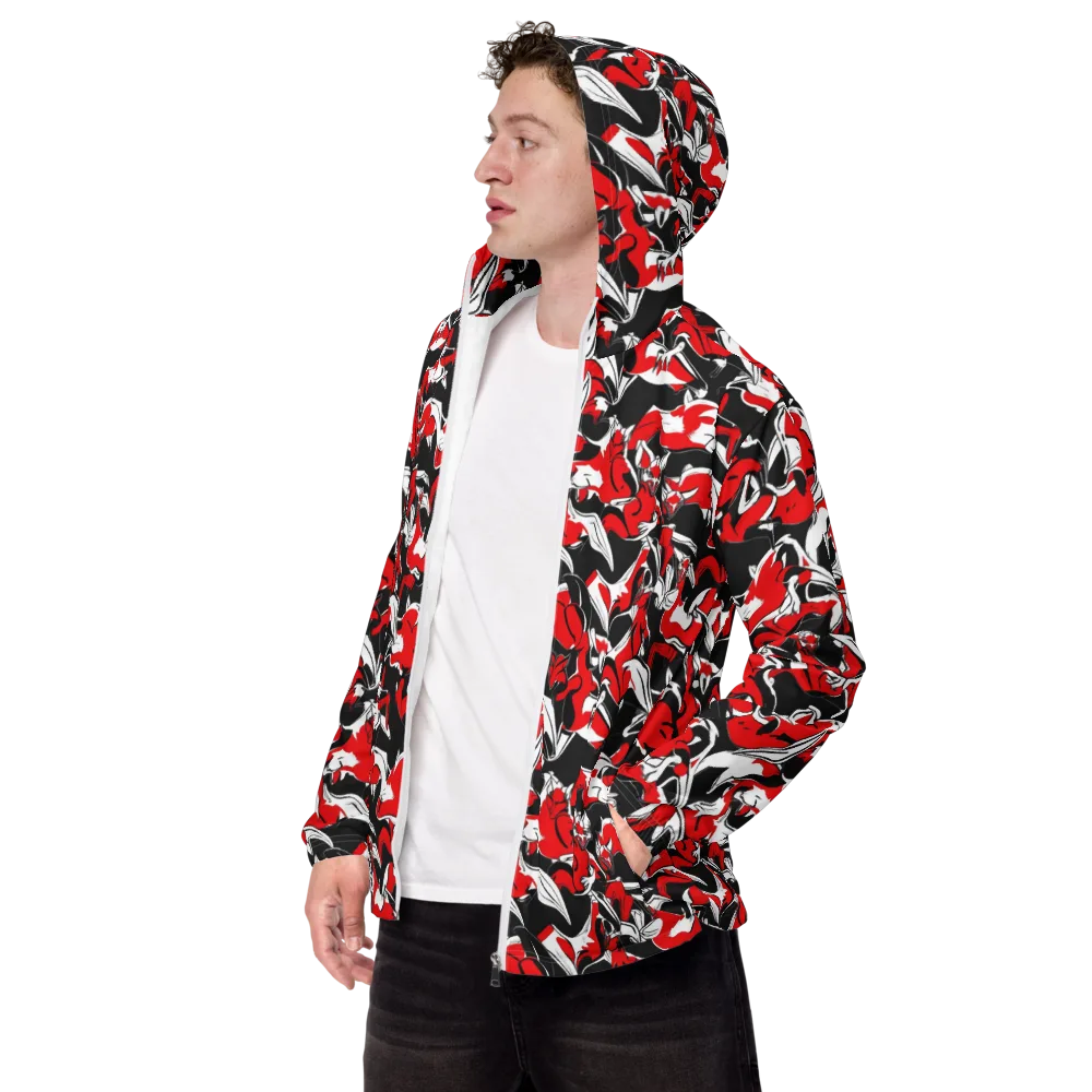 Crimson Nocturne on Men's Windbreaker — Left Front