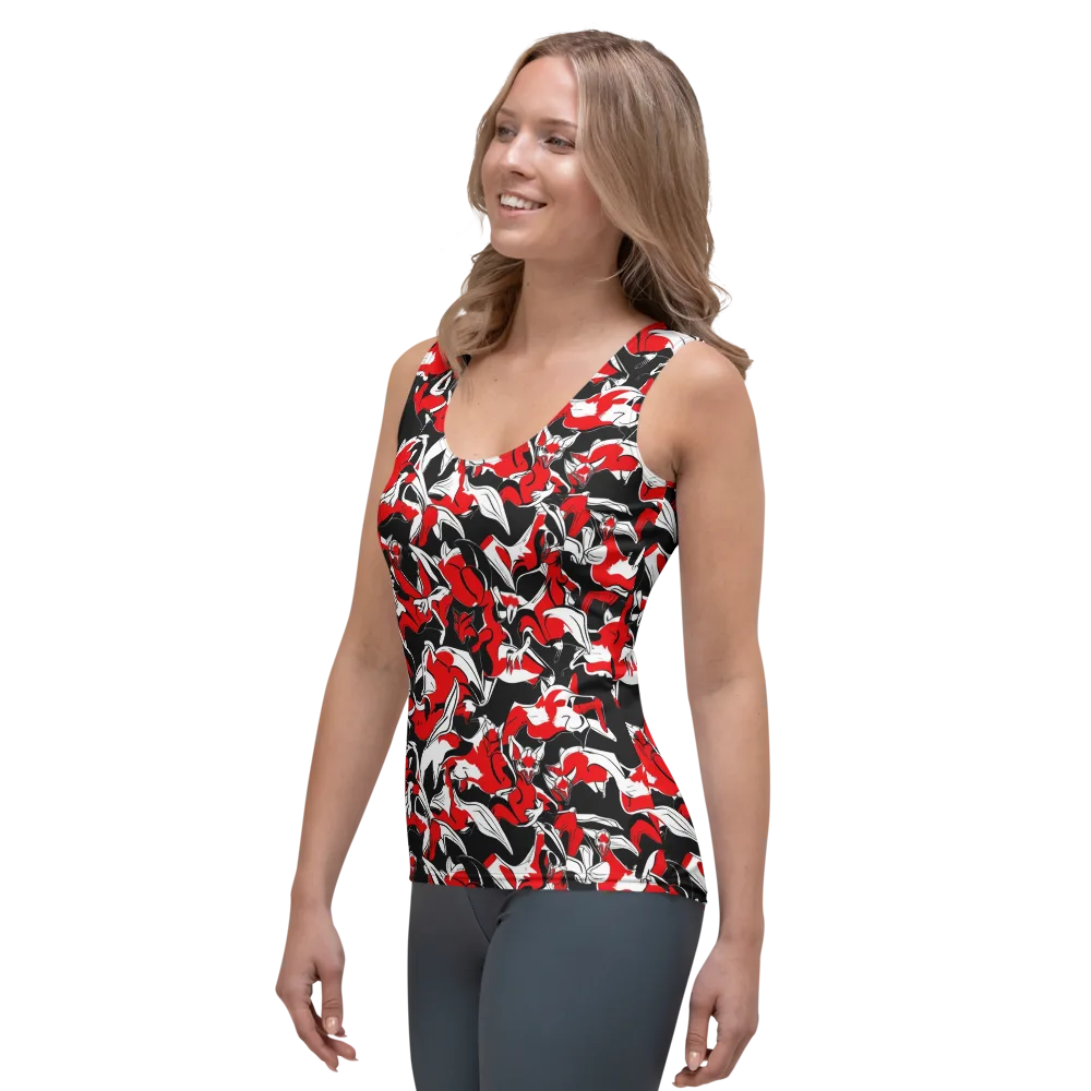 Crimson Nocturne on Women's Tank Top — Left Front
