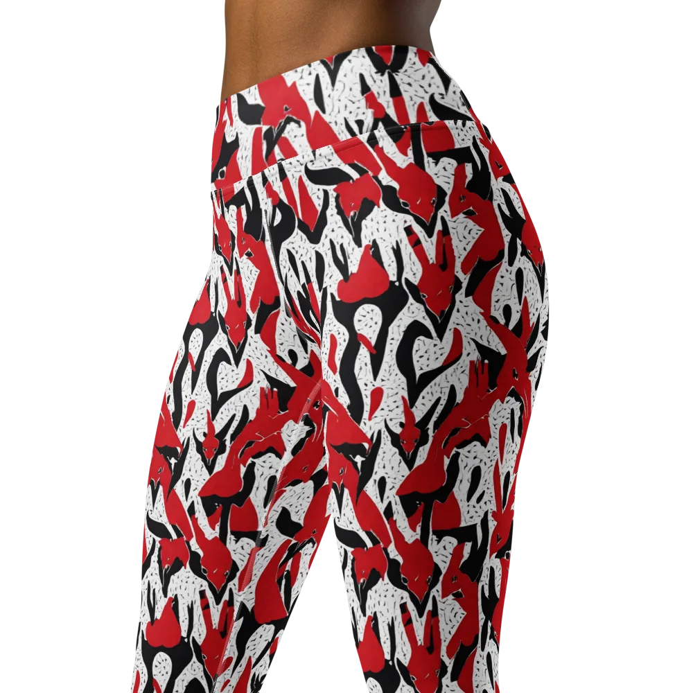Redline Safari on Yoga Leggings — Left Front