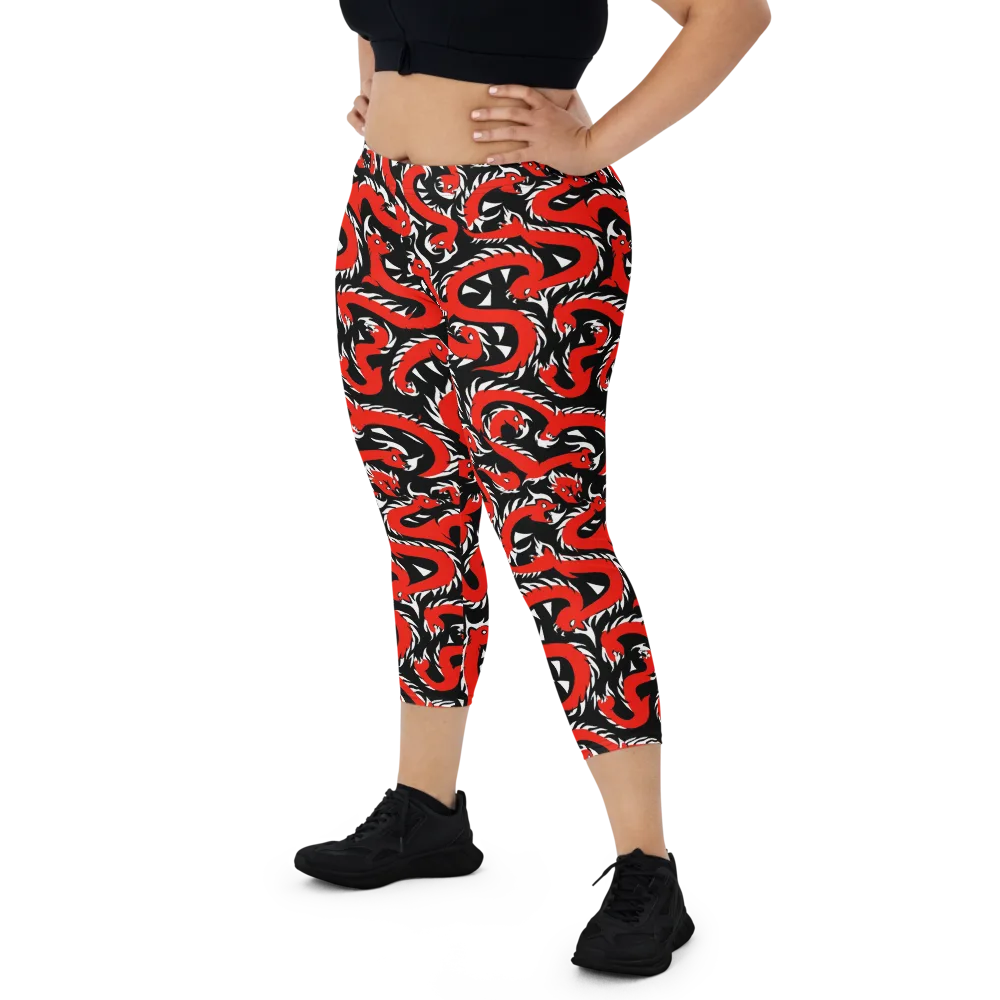 Crimson Coil on Capri Leggings — Front