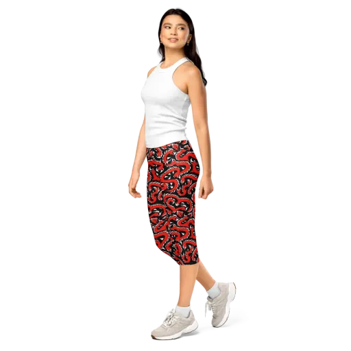 Crimson Coil on a Capri Leggings