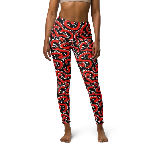 Crimson Coil on a Yoga Leggings