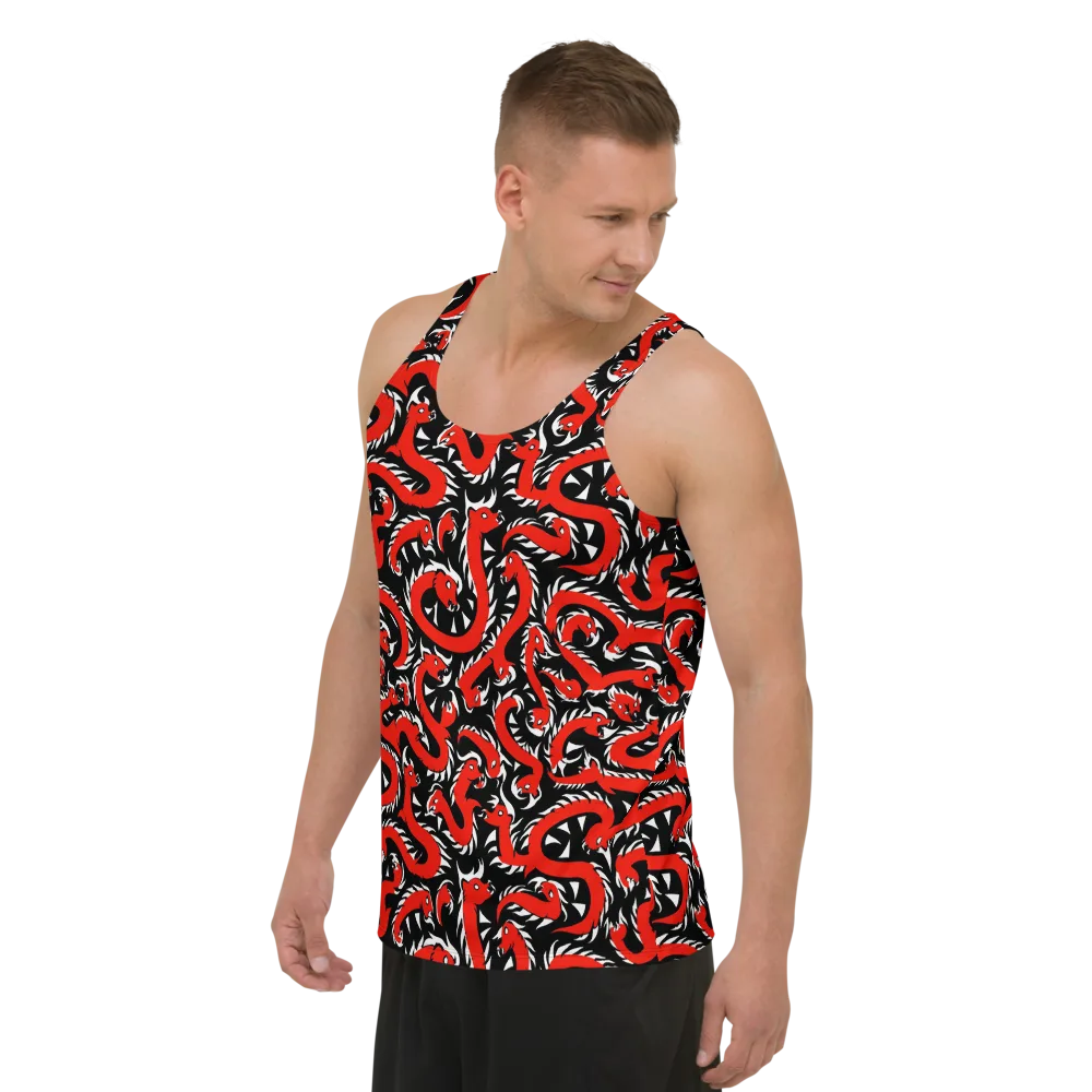 Crimson Coil on Men's Tank Top — Left Front