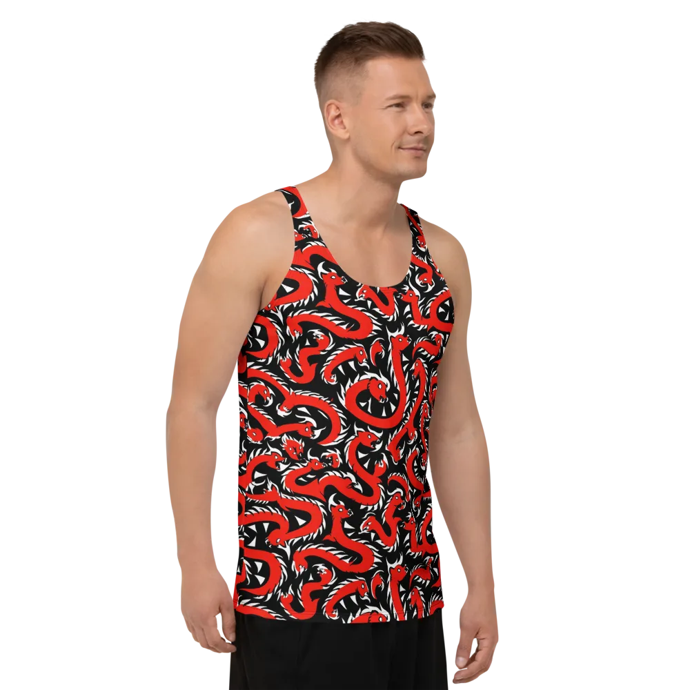 Crimson Coil on Men's Tank Top — Right Front