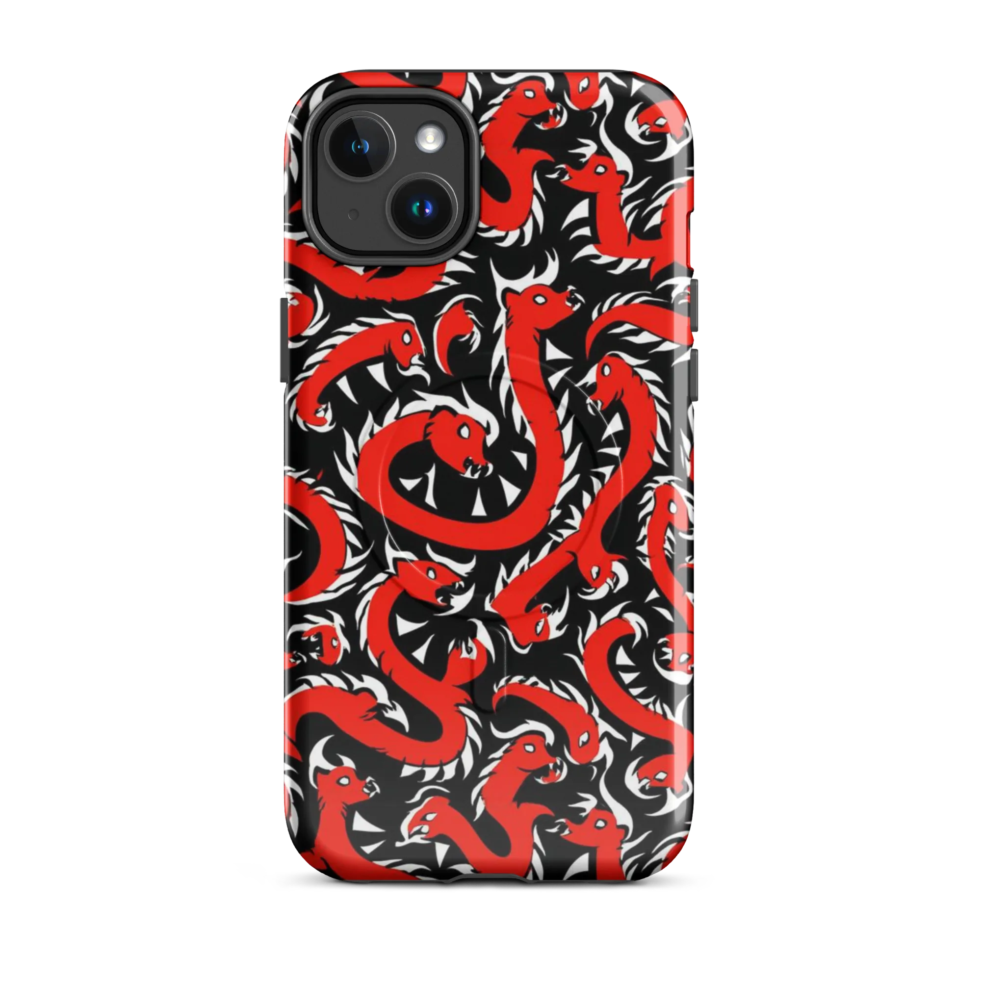 Crimson Coil on MagSafe Tough Case for iPhone® — Front