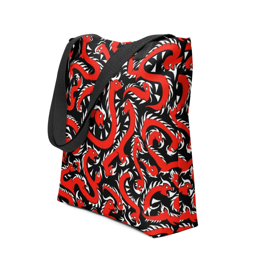 Crimson Coil on Tote Bag — Front