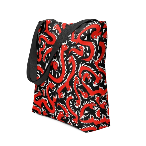 Crimson Coil on a Tote Bag