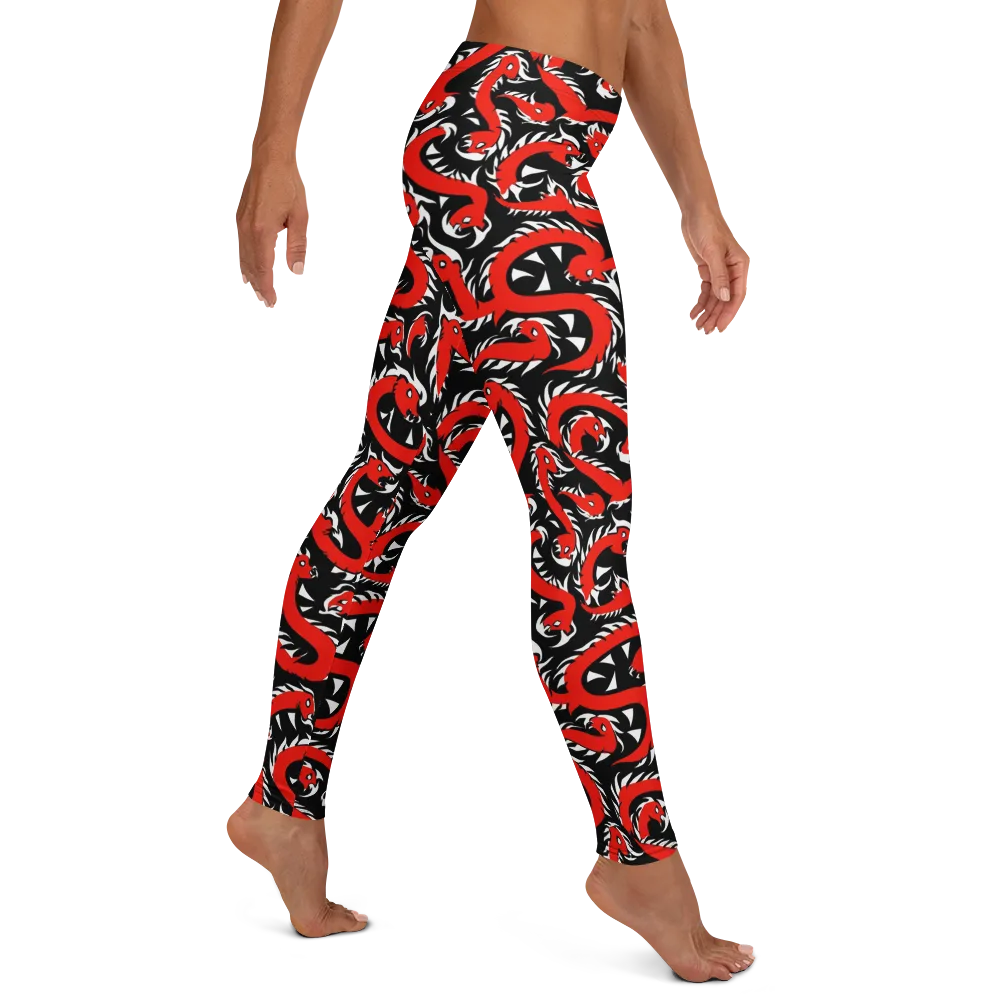 Crimson Coil on Leggings — Right