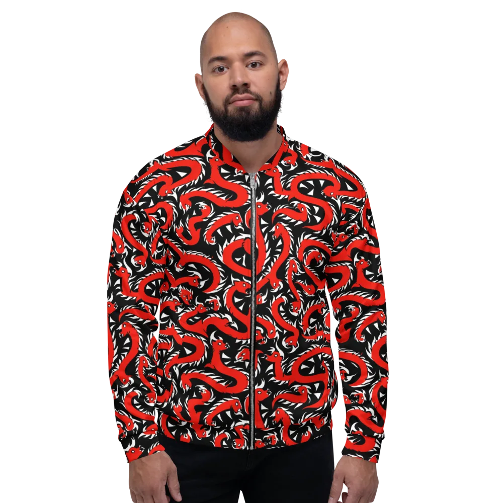 Crimson Coil on Bomber Jacket — Front