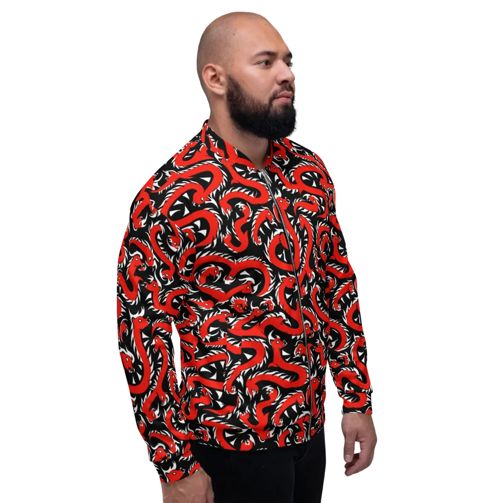 Crimson Coil on Bomber Jacket — Right