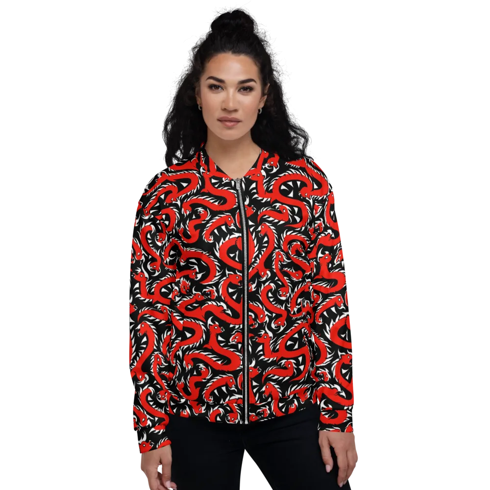 Crimson Coil on Bomber Jacket — Front