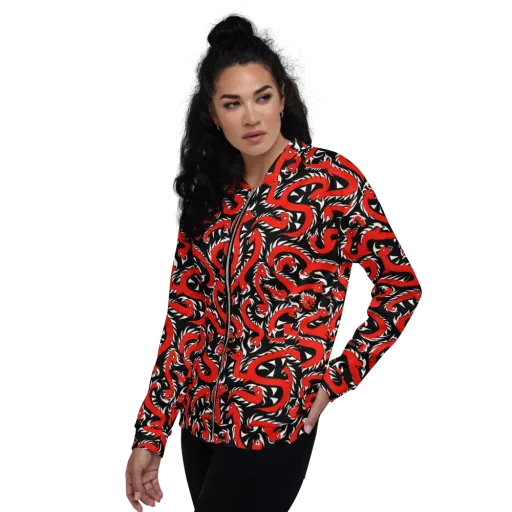Crimson Coil on a Bomber Jacket
