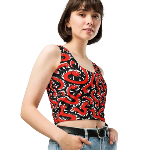 Crimson Coil on a Crop Top