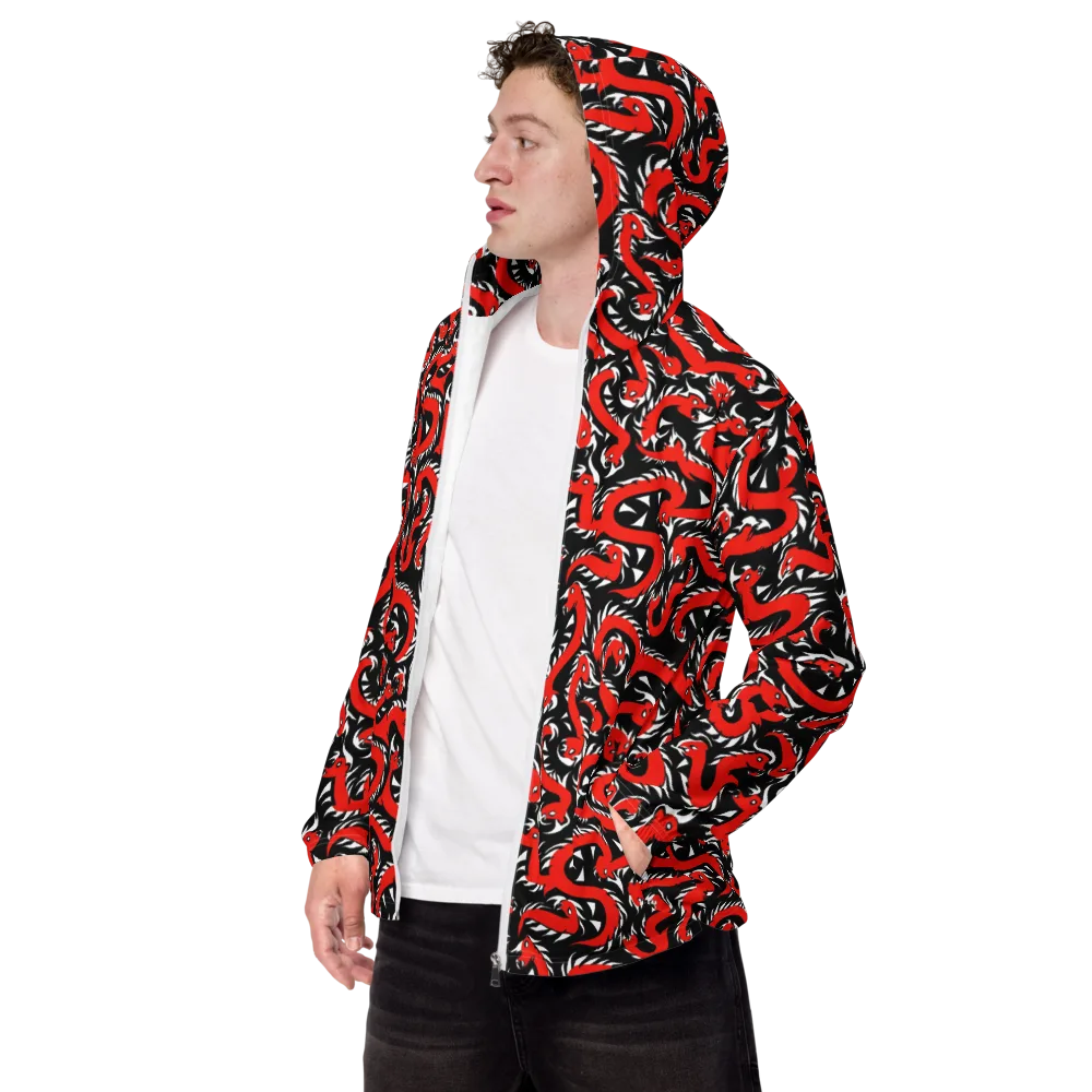 Crimson Coil on Men's Windbreaker — Left Front