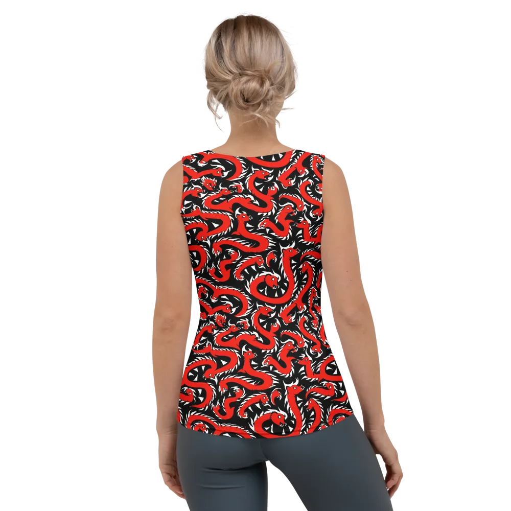 Crimson Coil on Women's Tank Top — Back
