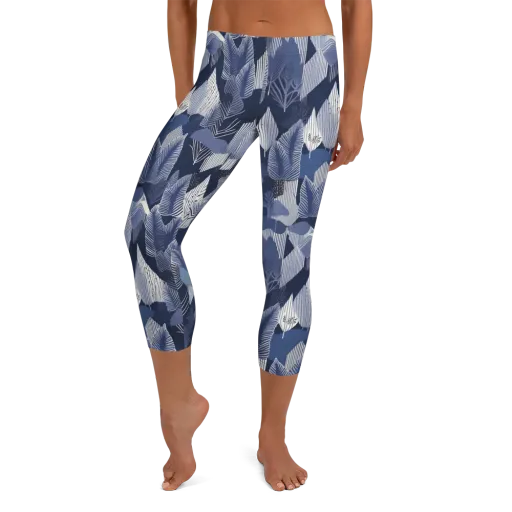 Midnight Frond on a Capri Leggings