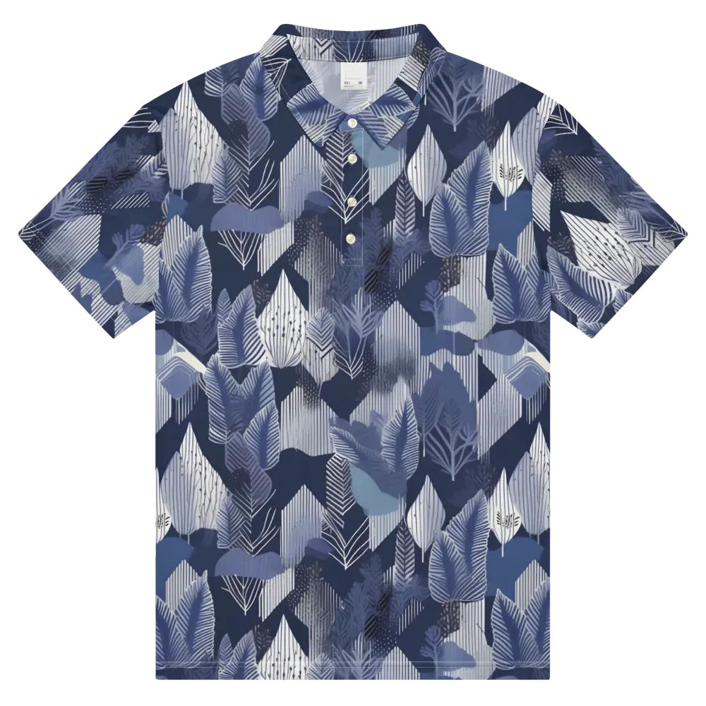 Midnight Frond on Men's Slim Fit Polo Shirt — Front