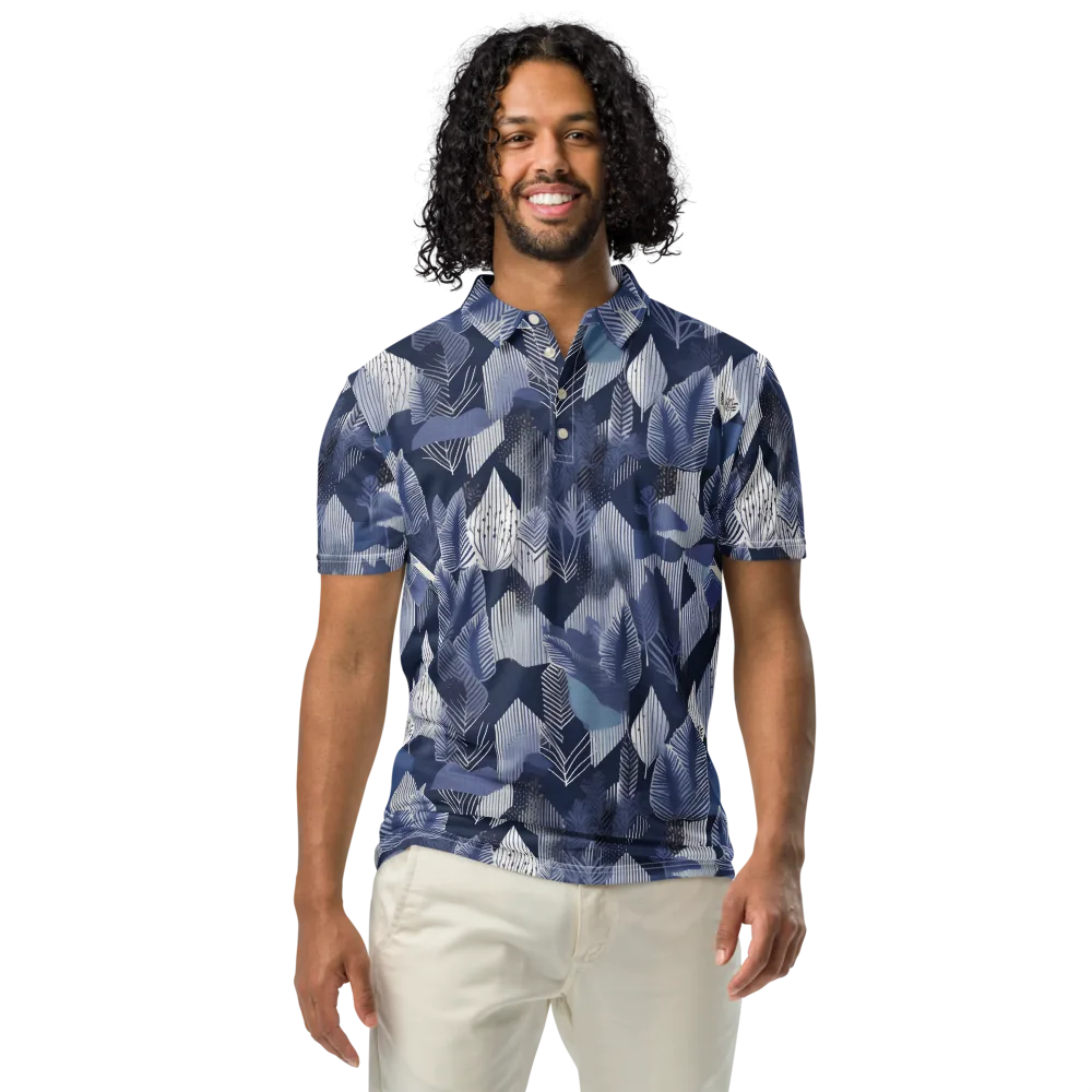 Midnight Frond on Men's Slim Fit Polo Shirt — Front