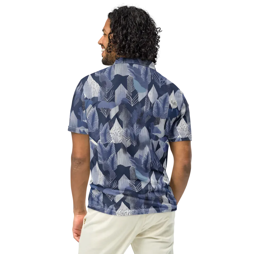 Midnight Frond on Men's Slim Fit Polo Shirt — Back