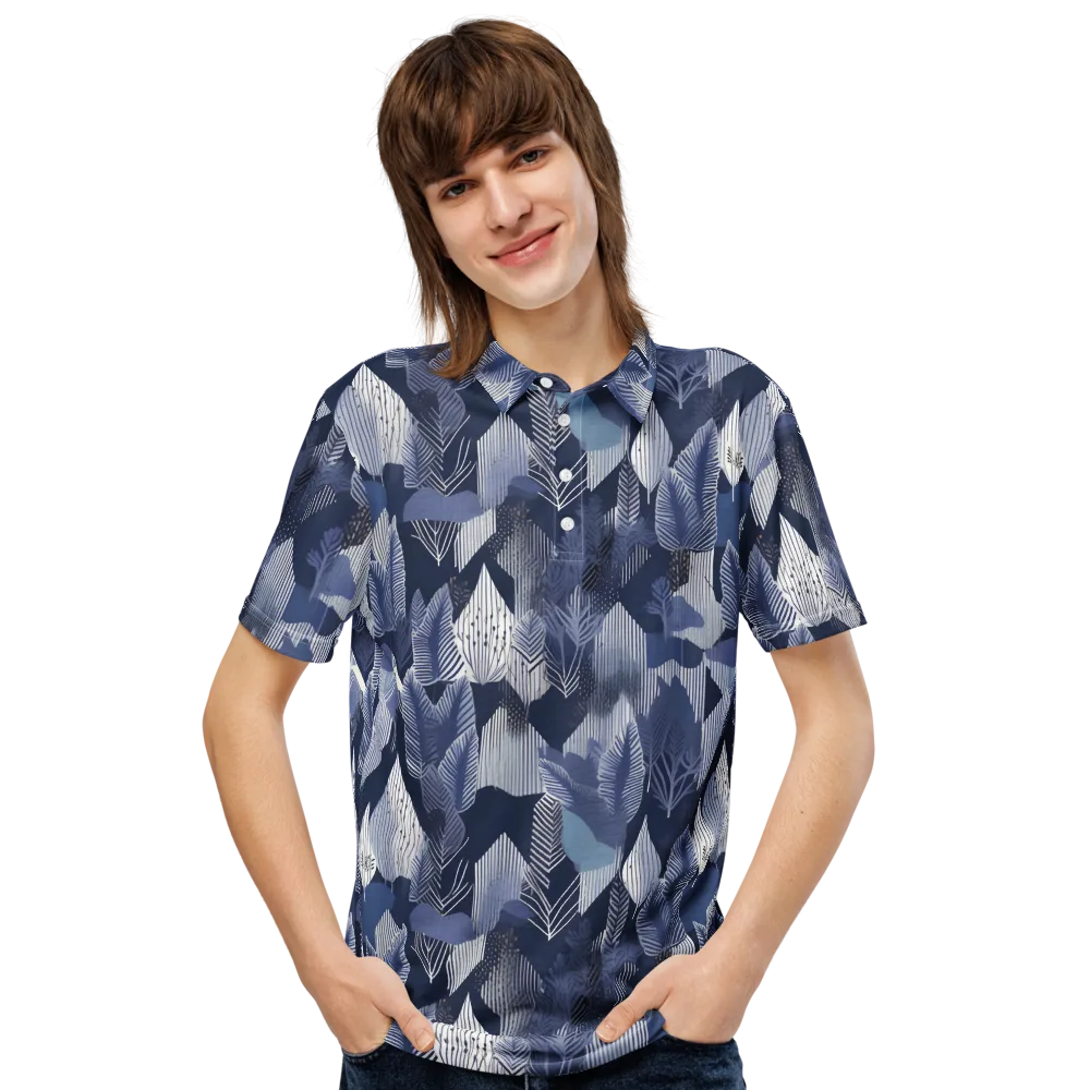 Midnight Frond on Men's Slim Fit Polo Shirt — Front