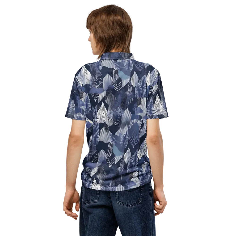 Midnight Frond on Men's Slim Fit Polo Shirt — Back