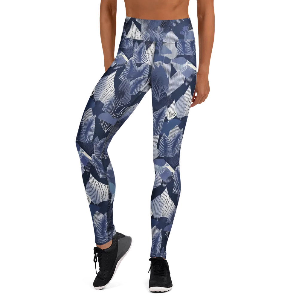 Midnight Frond on Yoga Leggings — Front