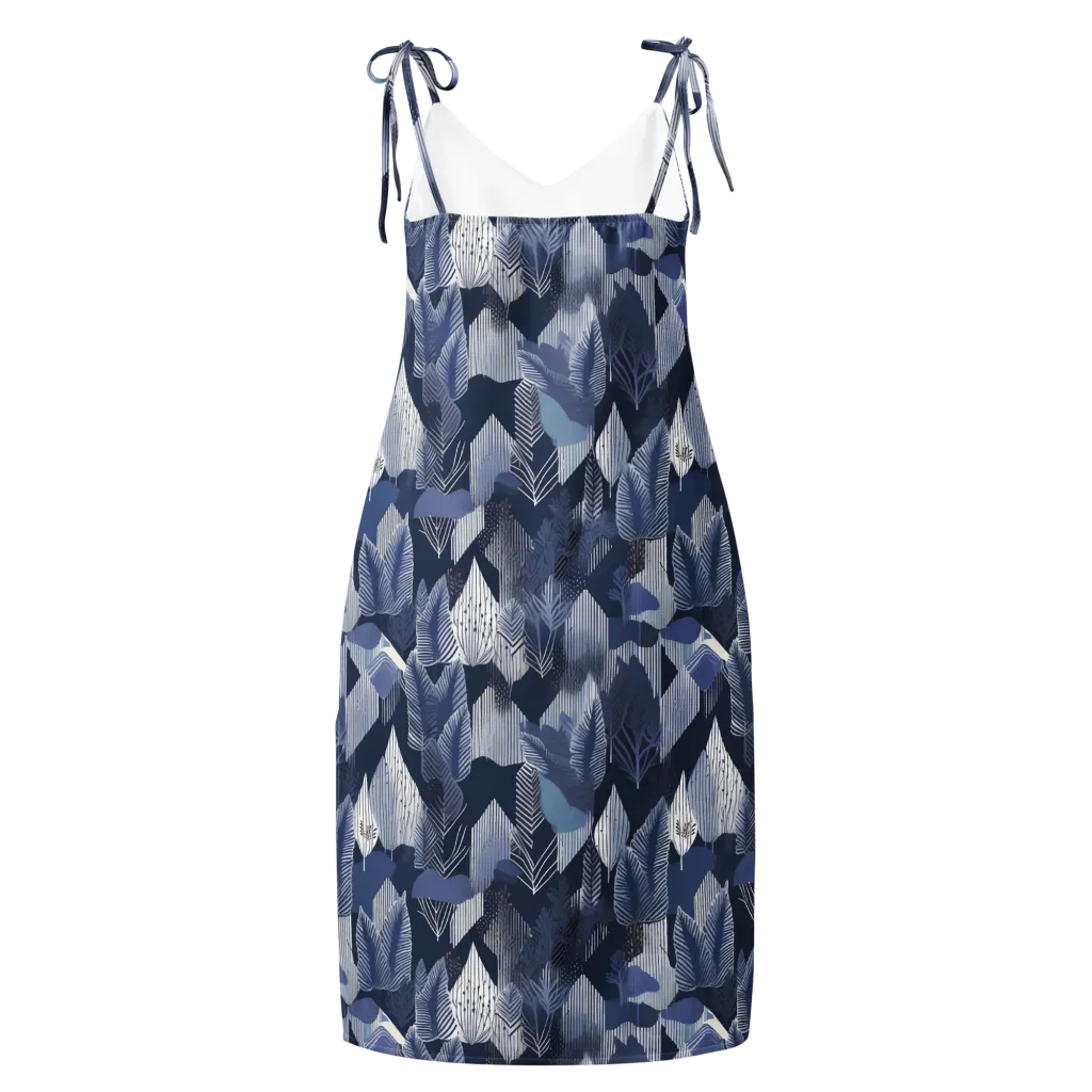 Midnight Frond on Slip Dress — Back