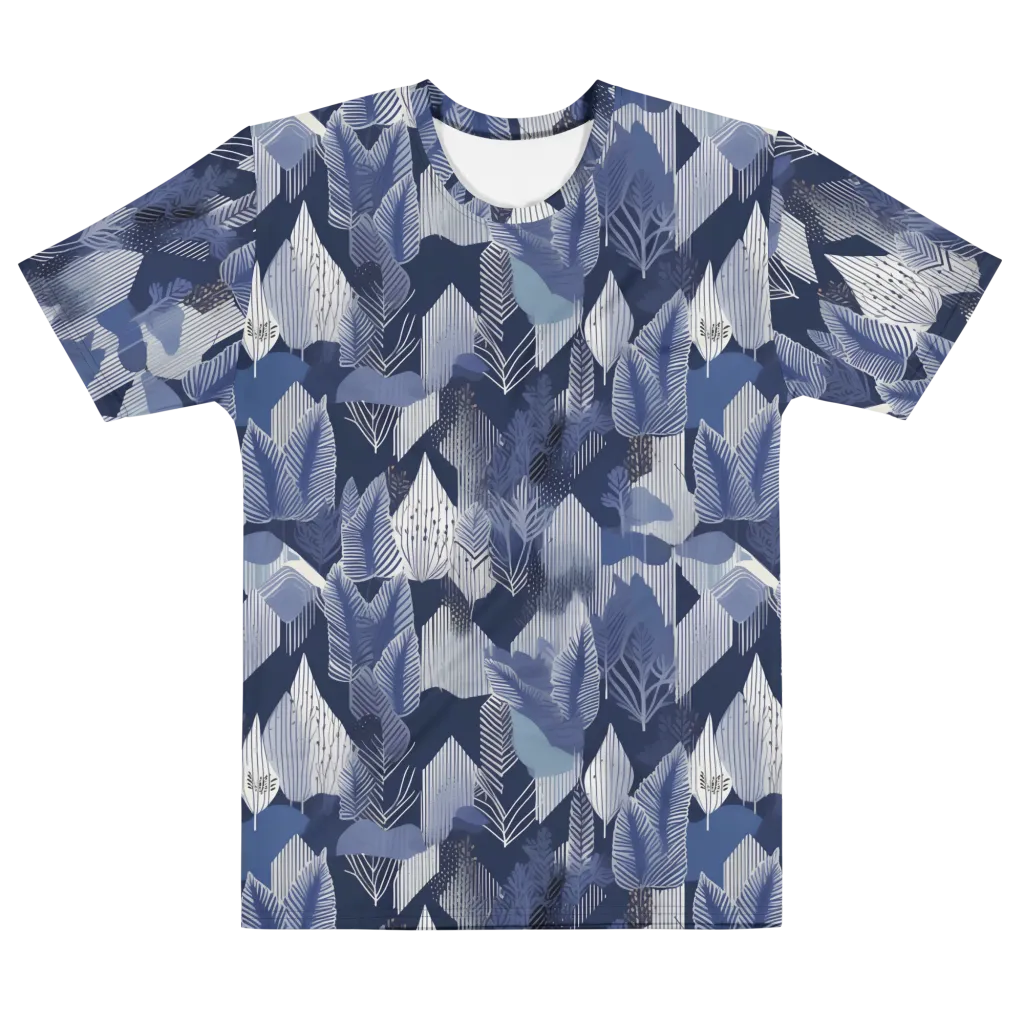 Midnight Frond on Men's Cotton Crew Neck T-Shirt — Front