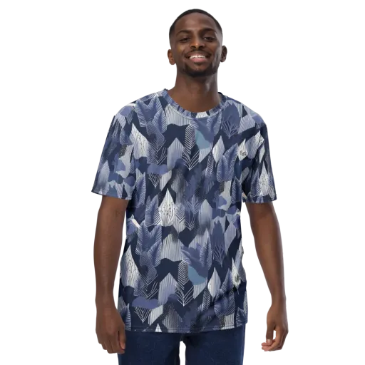 Midnight Frond on a Men's Crew Neck T-Shirt