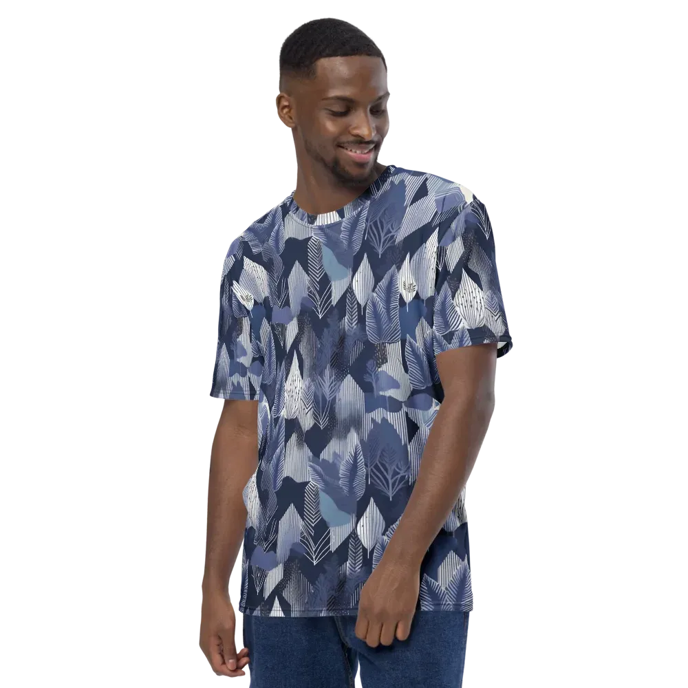 Midnight Frond on Men's Crew Neck T-Shirt — Left