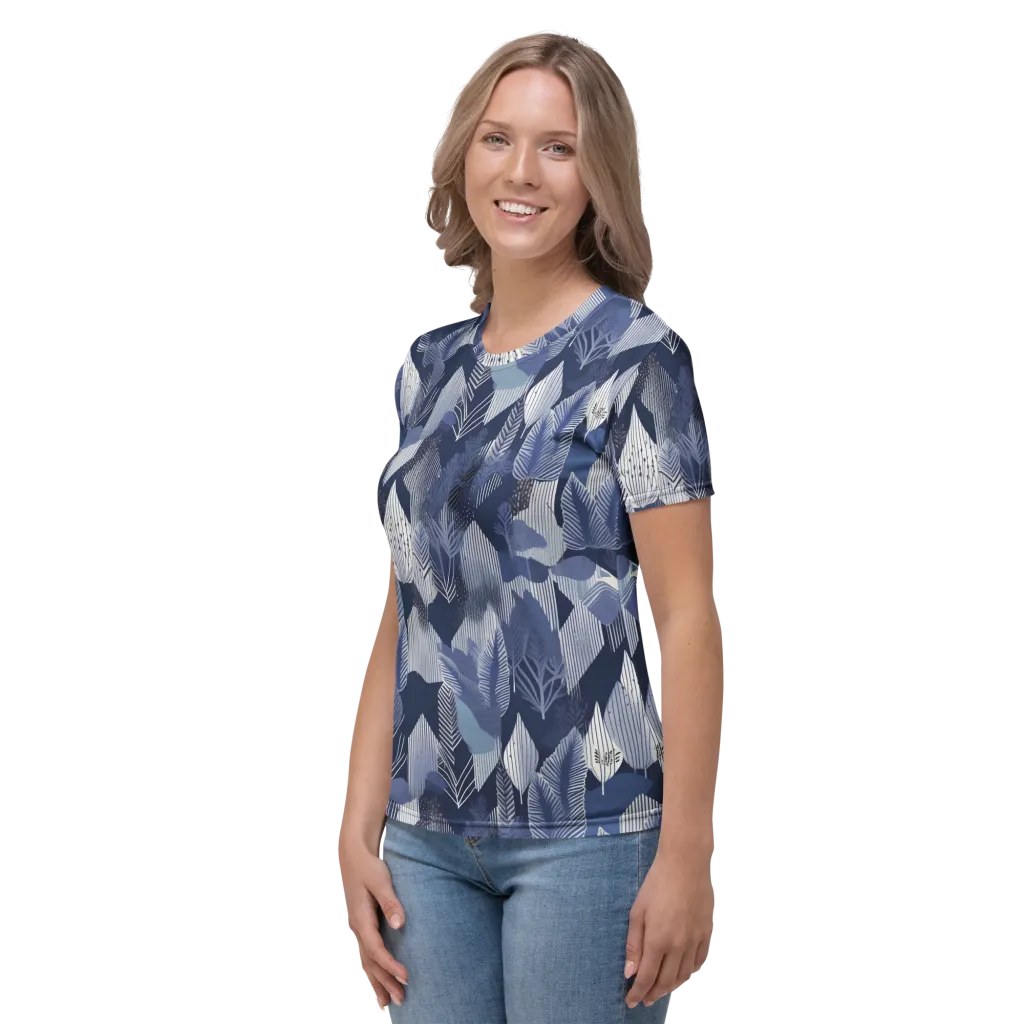 Midnight Frond on Women's Crew Neck T-Shirt — Left