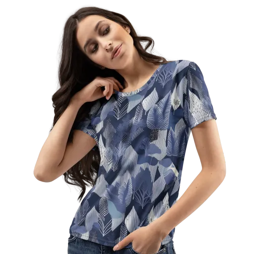 Midnight Frond on a Women's Crew Neck T-Shirt