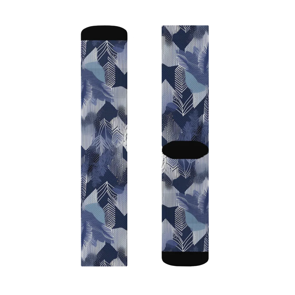 Midnight Frond on Socks — Left Sock