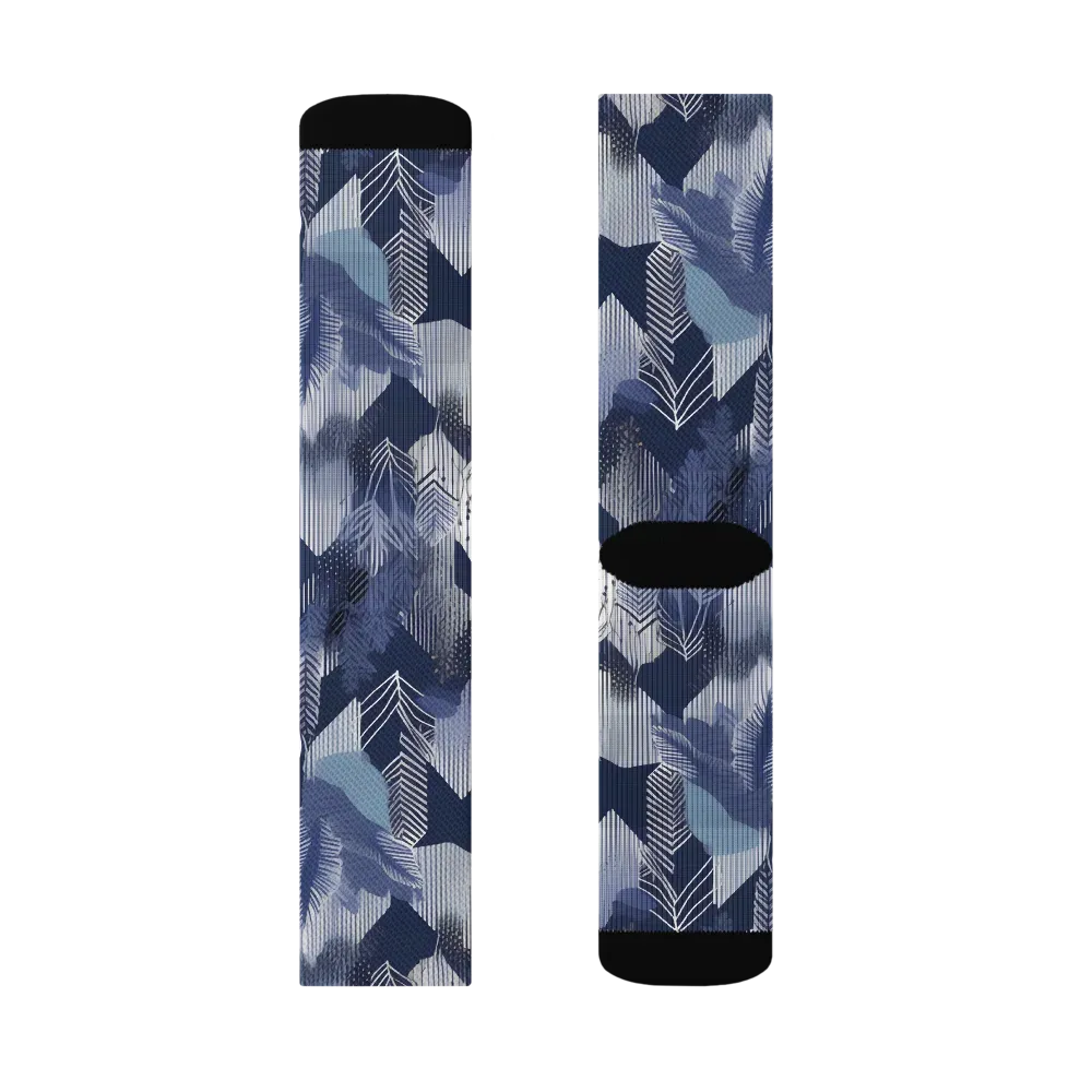 Midnight Frond on Socks — Right Sock