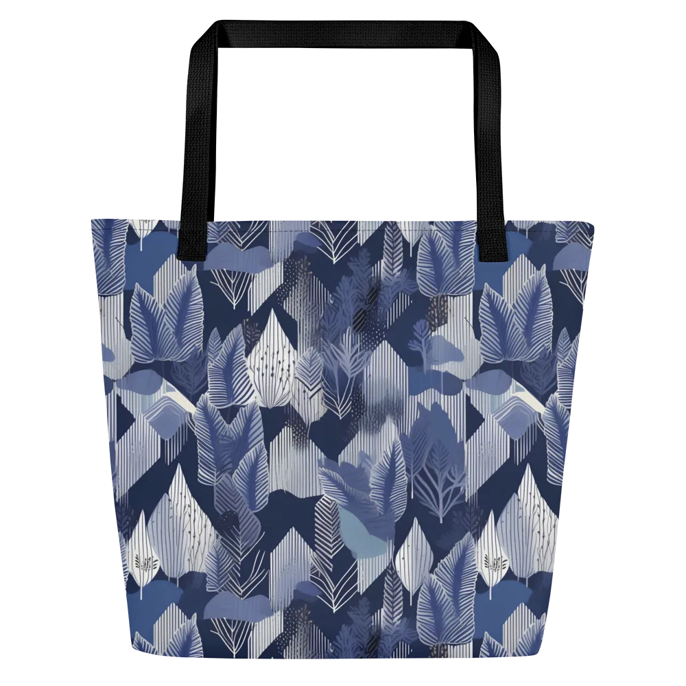 Midnight Frond on Large Tote Bag W/ Pocket — Front