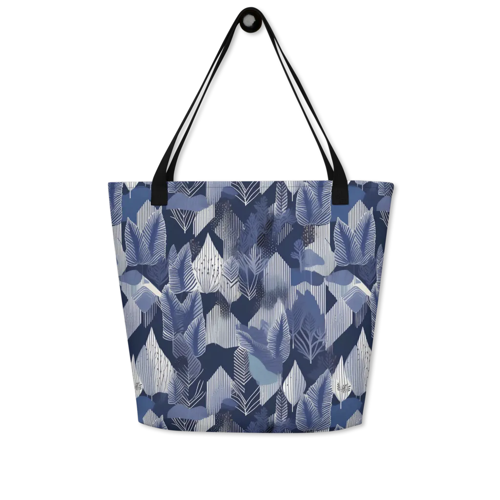 Midnight Frond on Large Tote Bag W/ Pocket — Front