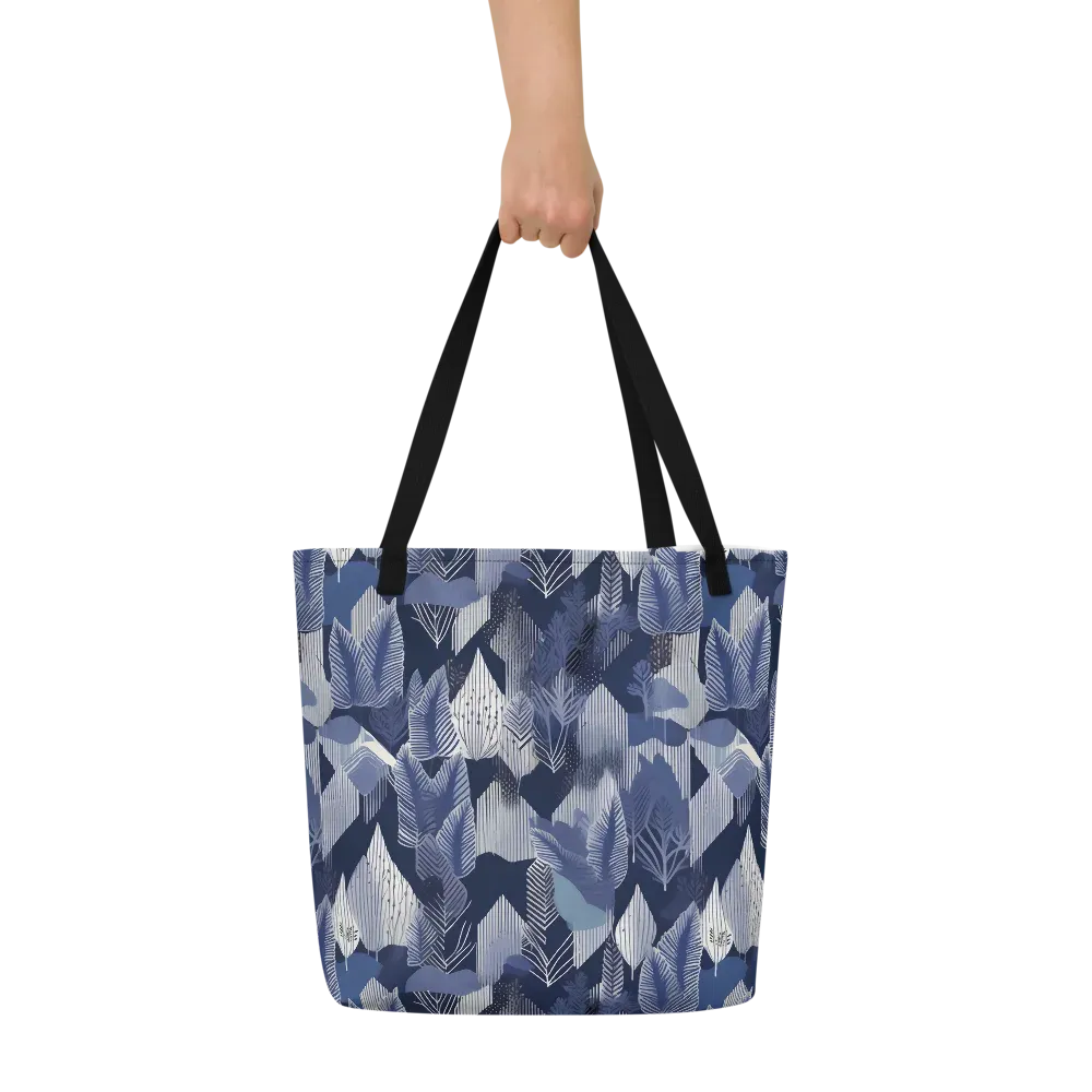Midnight Frond on Large Tote Bag W/ Pocket — Front