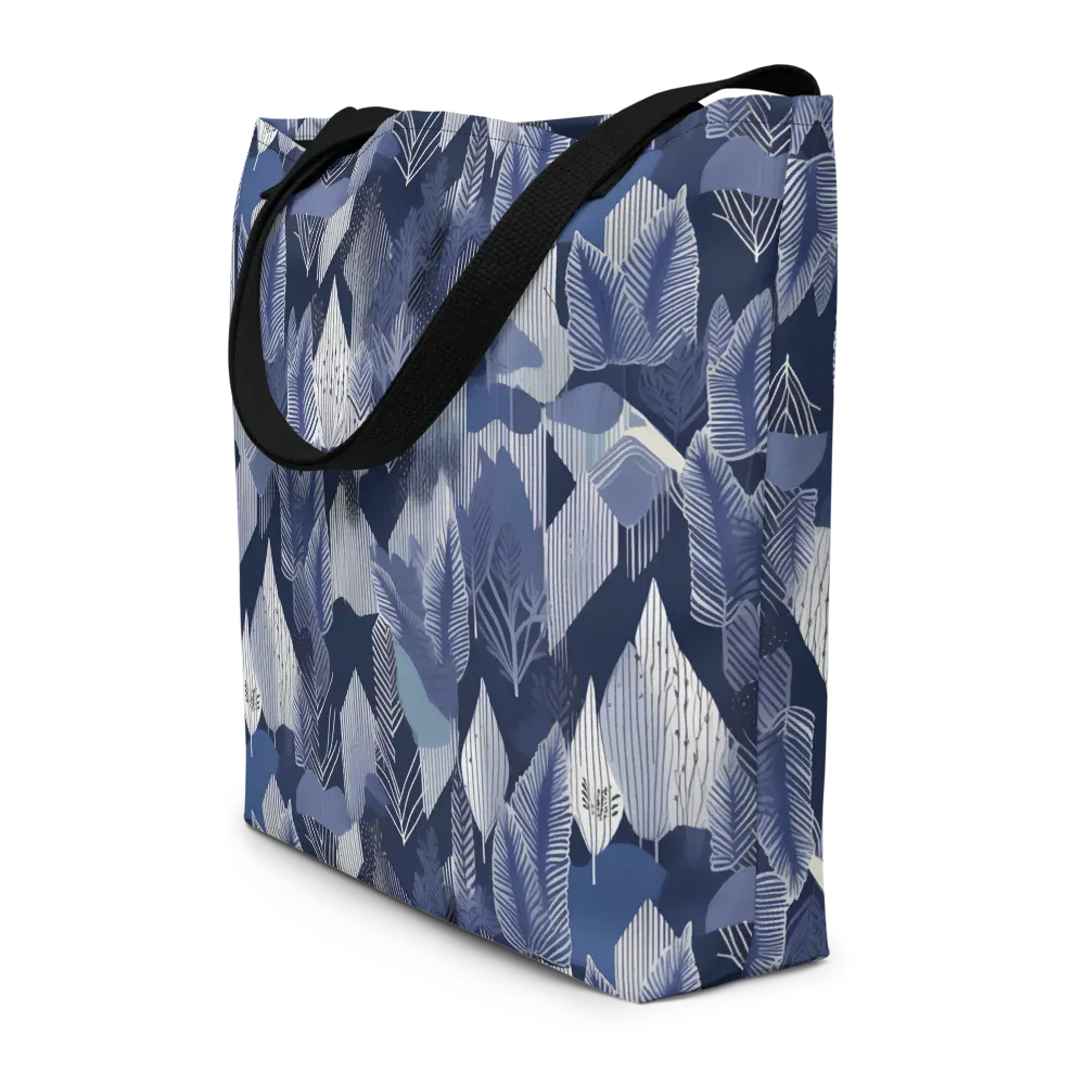 Midnight Frond on Large Tote Bag W/ Pocket — Front