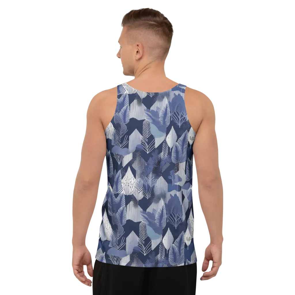 Midnight Frond on Men's Tank Top — Back