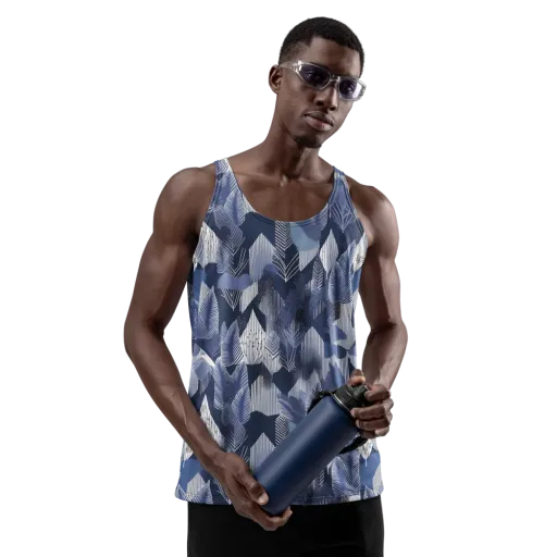 Midnight Frond on a Men's Tank Top