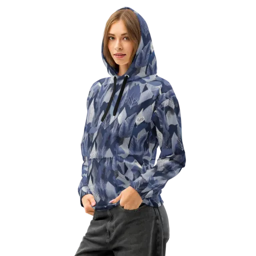 Midnight Frond on a Cotton Hoodie