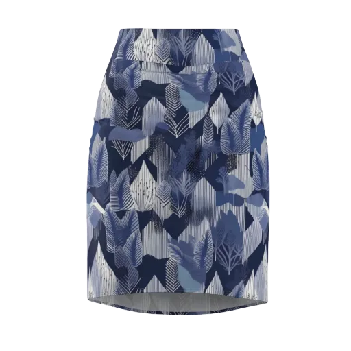 Midnight Frond on a Pencil Skirt