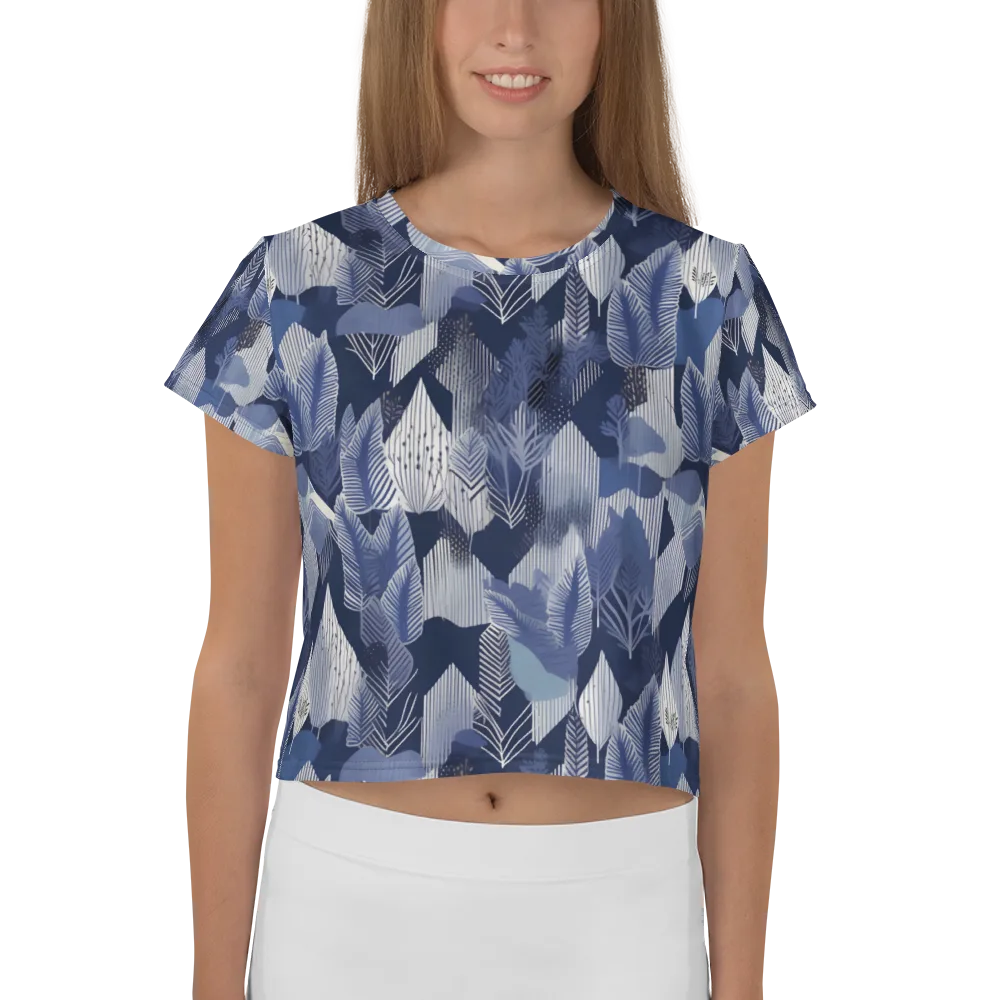 Midnight Frond on Crop Tee — Front