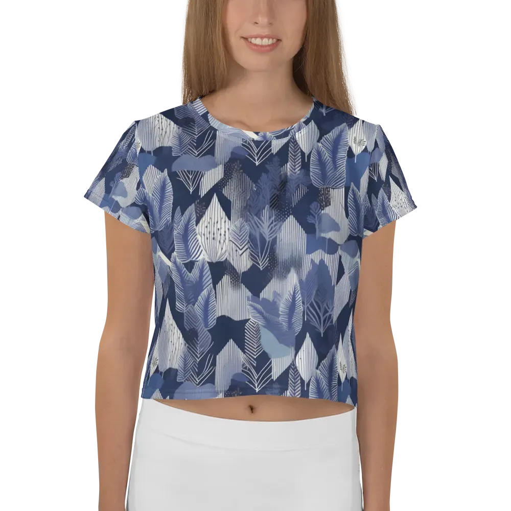 Midnight Frond on Crop Tee — Front